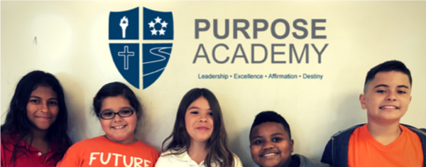 Kids smiling at Purpose Academy